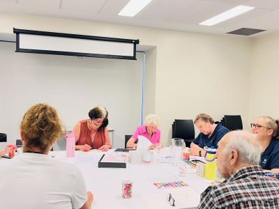 Community members attending an information session